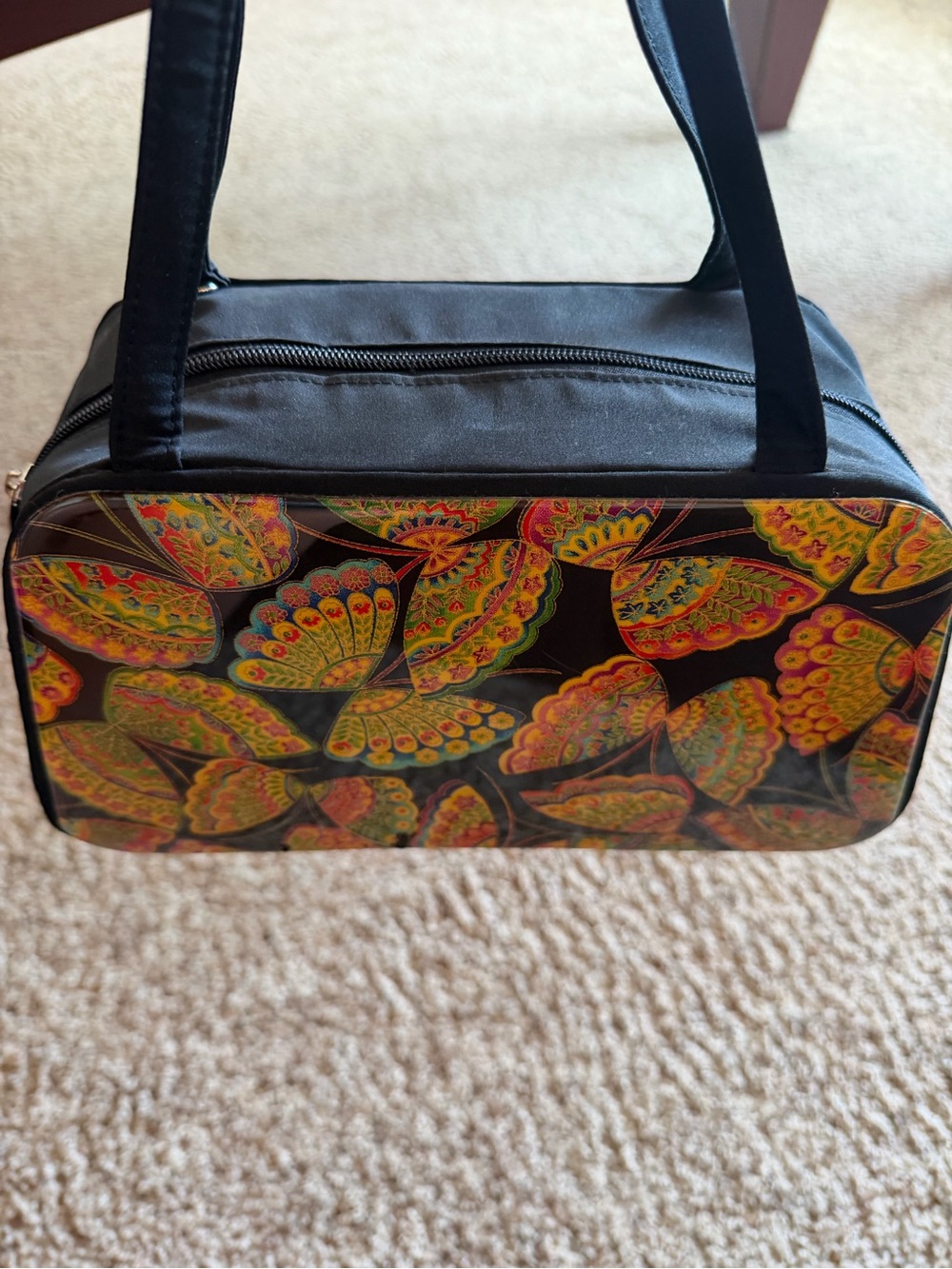 Vintage Y2K Frances Franscone Black Bag with Butterfly Motif